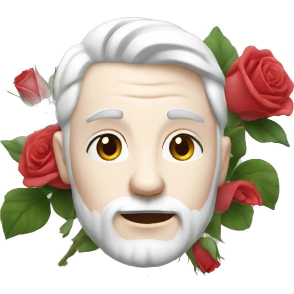 White geart with roses emoji