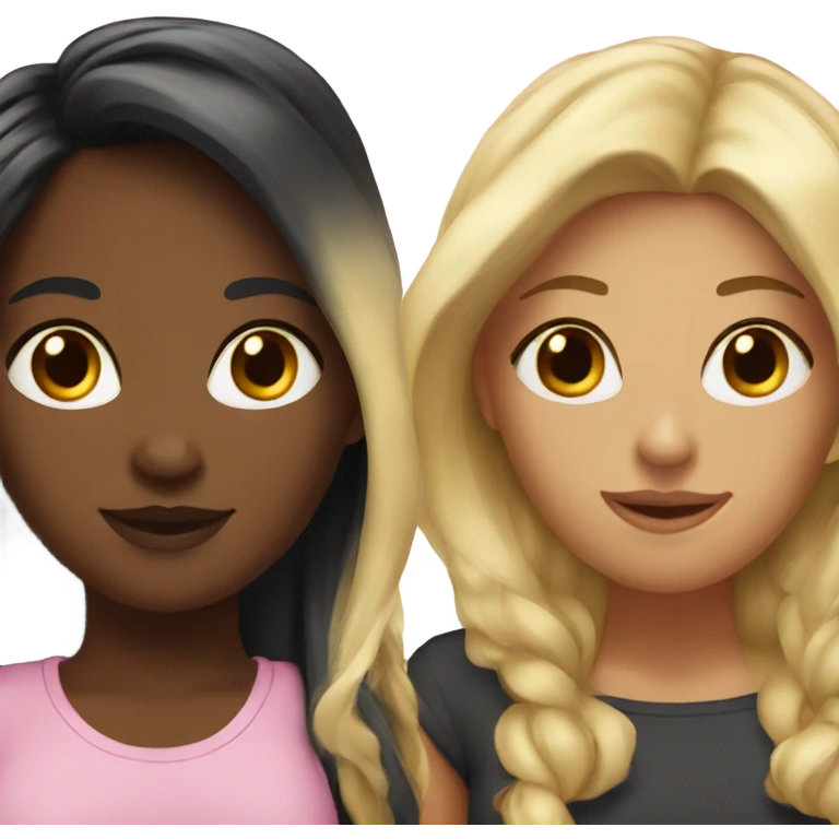 Blonde and black haired lesbians emoji