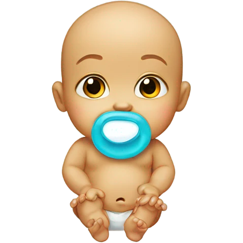 A baby with a pacifier emoji