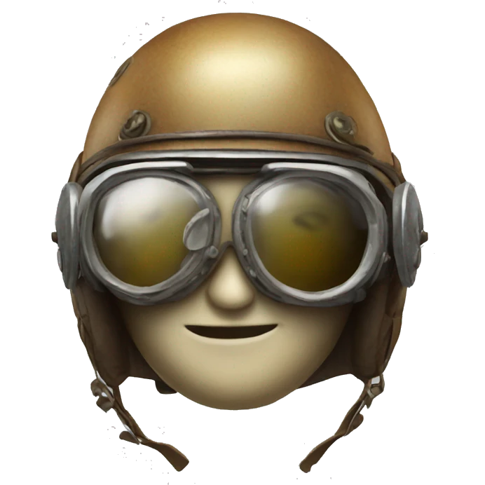 Old aviator helmet with spirals in the glasses emoji