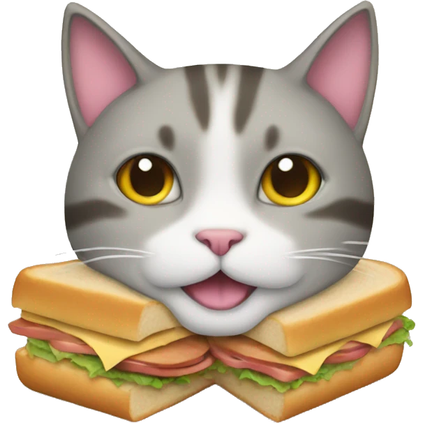 Cat with a sandwich  emoji