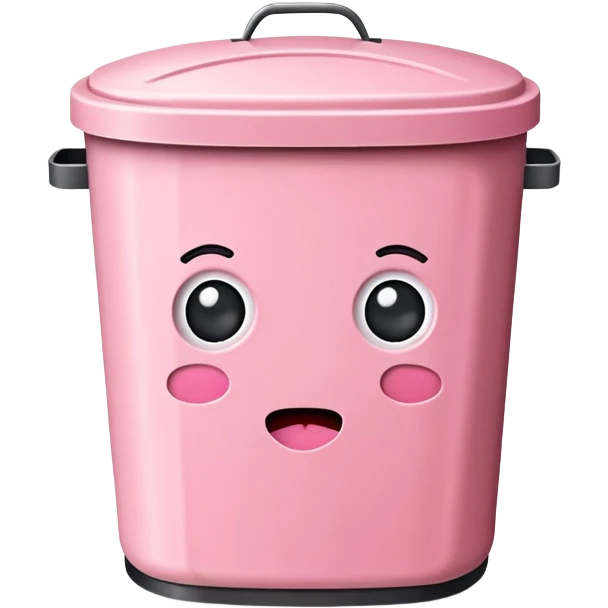 kawaii trash can EMOJI made of SPAM MEAT emoji
