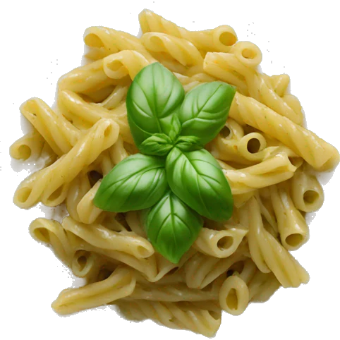 pesto pasta on a white plate emoji