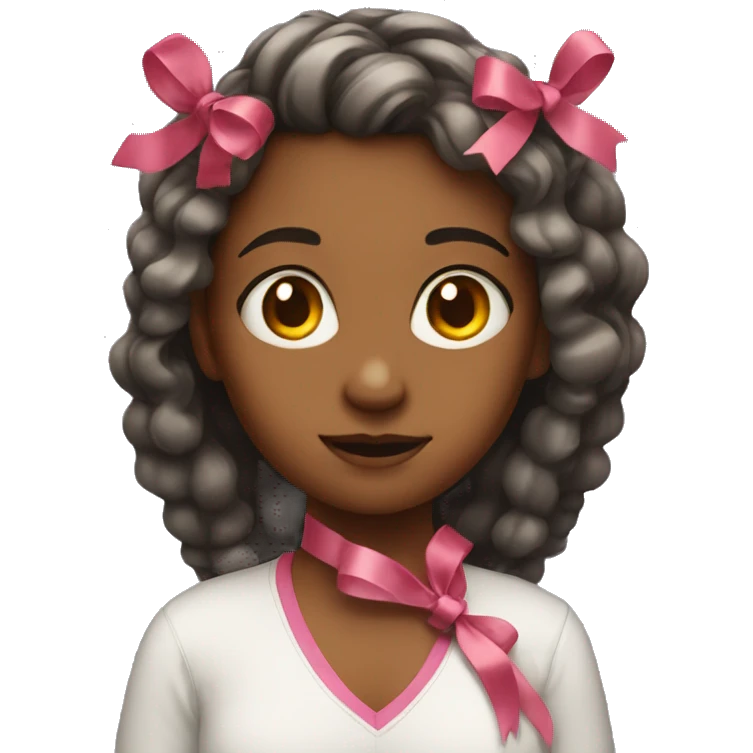 Girl with ribbon in hair  emoji