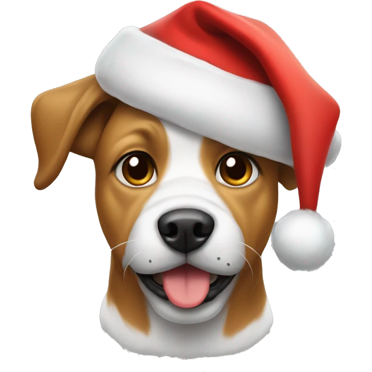 dog with santa hat emoji