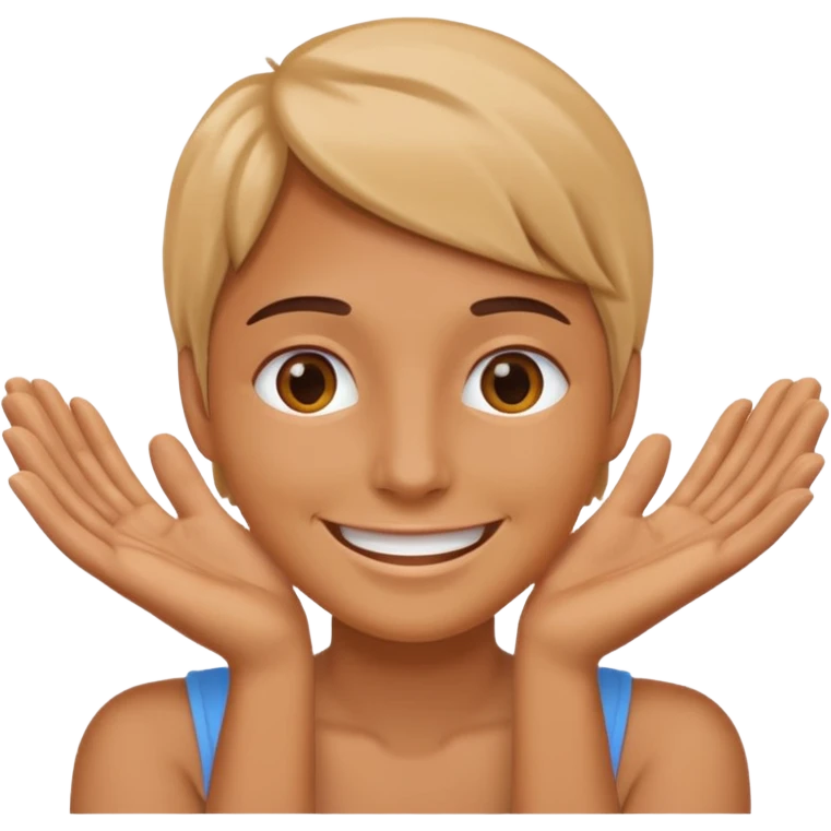 🫱🏼🫲🏼 cover 😁's mouth emoji