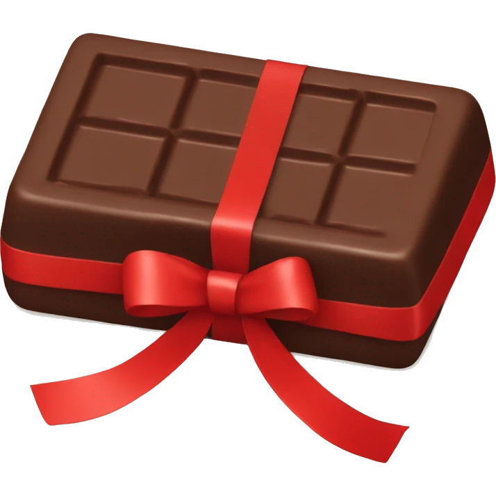 Bar of chocolate with a red ribbon emoji