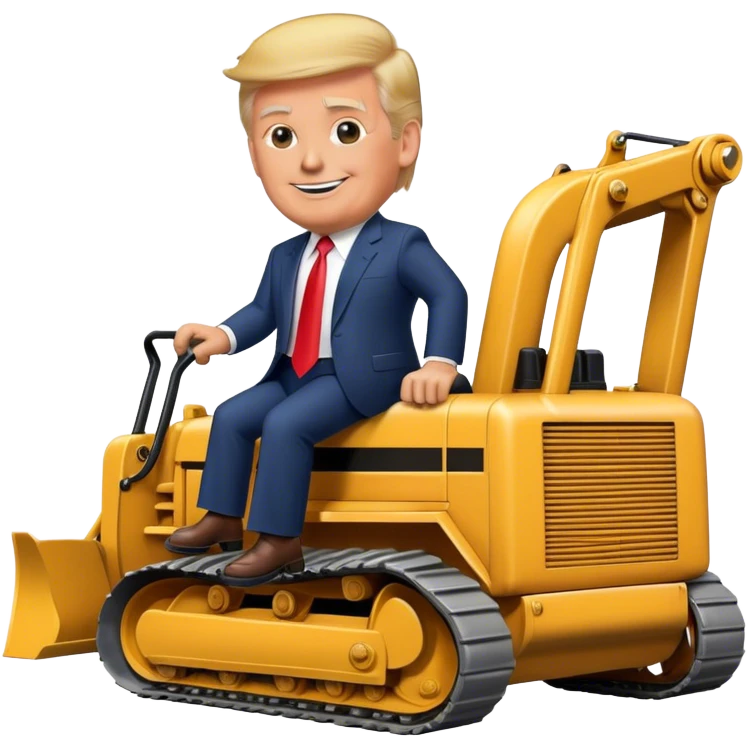 Donald trump riding bulldozer emoji
