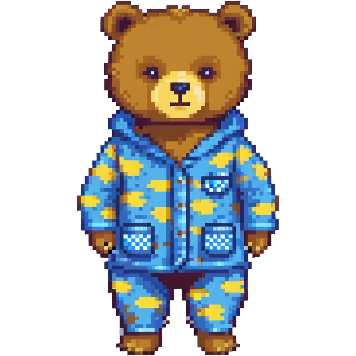 bear in blue pajamas standing emoji