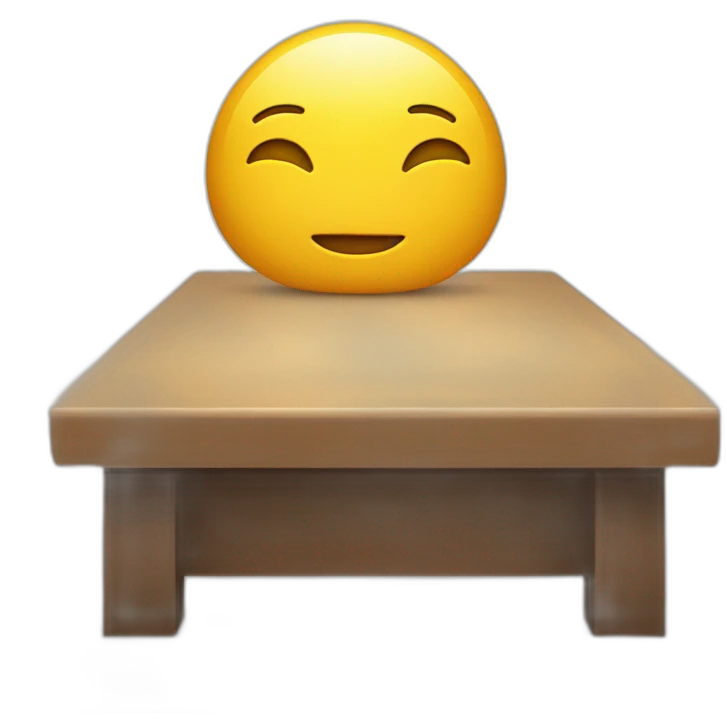 Chat sur une table emoji