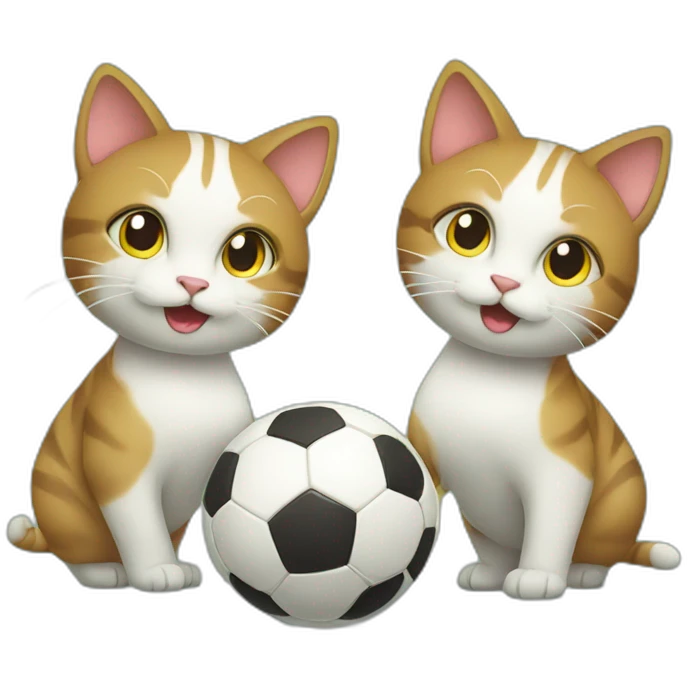 two cats playing soccer together emoji