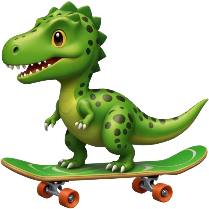 Dinosaur on a skateboard emoji