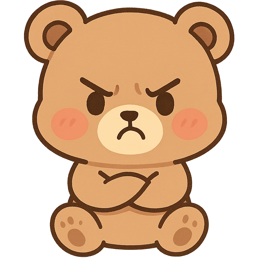 Chibi Bear Pout (angry but cute) emoji