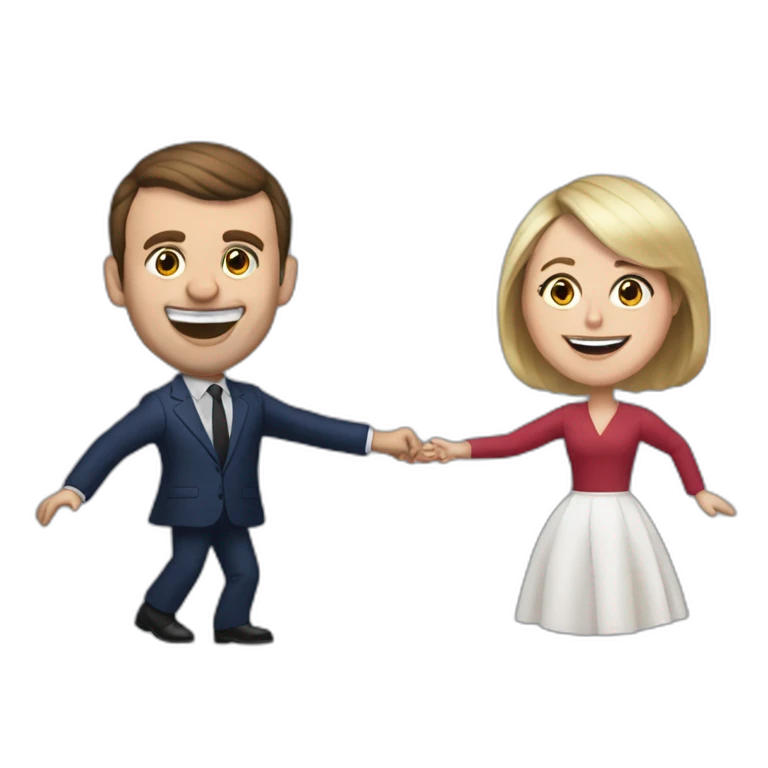 emanuel macron qui danse avec elisabeth borne emoji