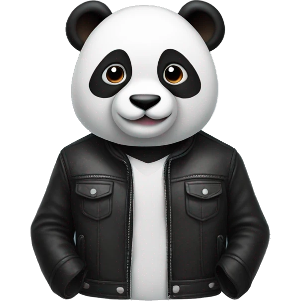 Panda in leather jacket emoji