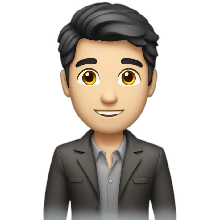 A young dark-haired male real estate agent casual emoji