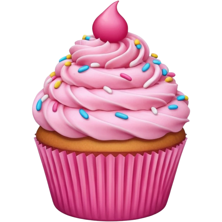 Cupcake with pink icing emoji