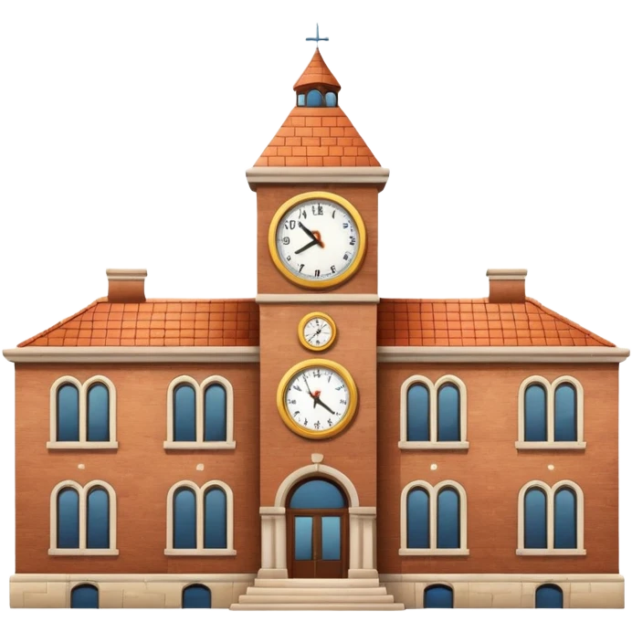 Campus building with clock tower emoji