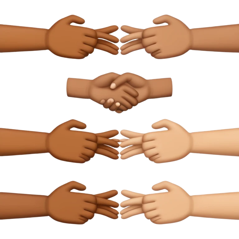 create an emoji of enivya and akrow holding hands emoji