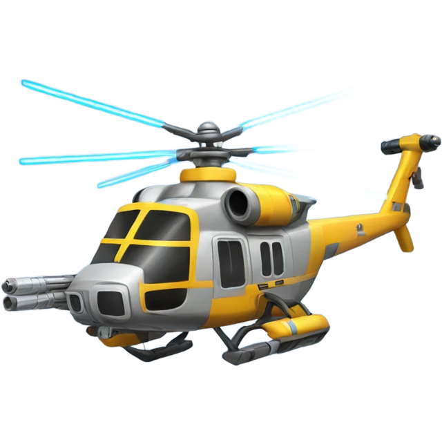 Helicopter with lightsabers emoji