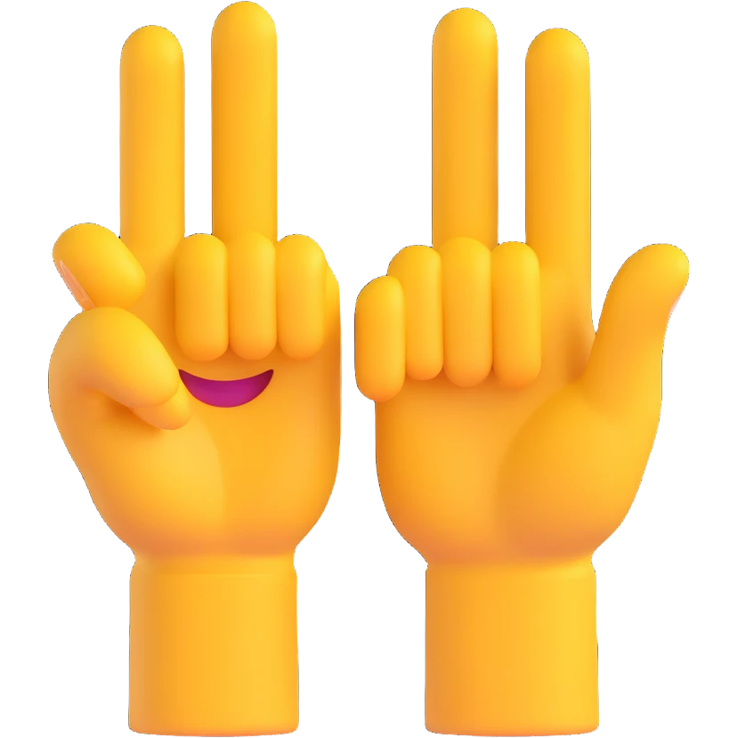 hand gesture, 3D emoji style emoji