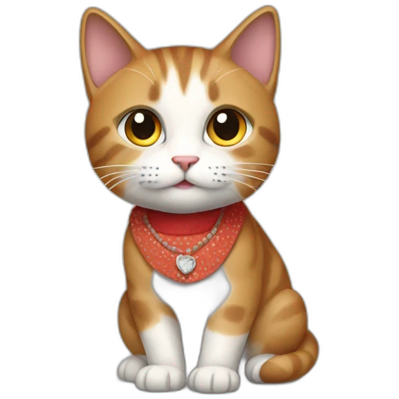 A cat wearing Indiana dress emoji
