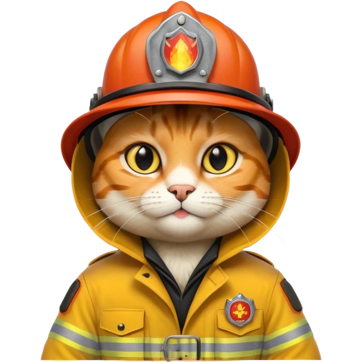 Fireman Cat, yellow cloth emoji