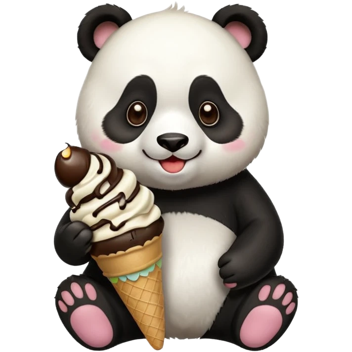 Panda eating ice cream emoji