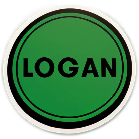 Green coin that says the word “Logan” emoji