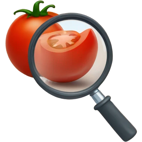tomato under magnifying glass emoji
