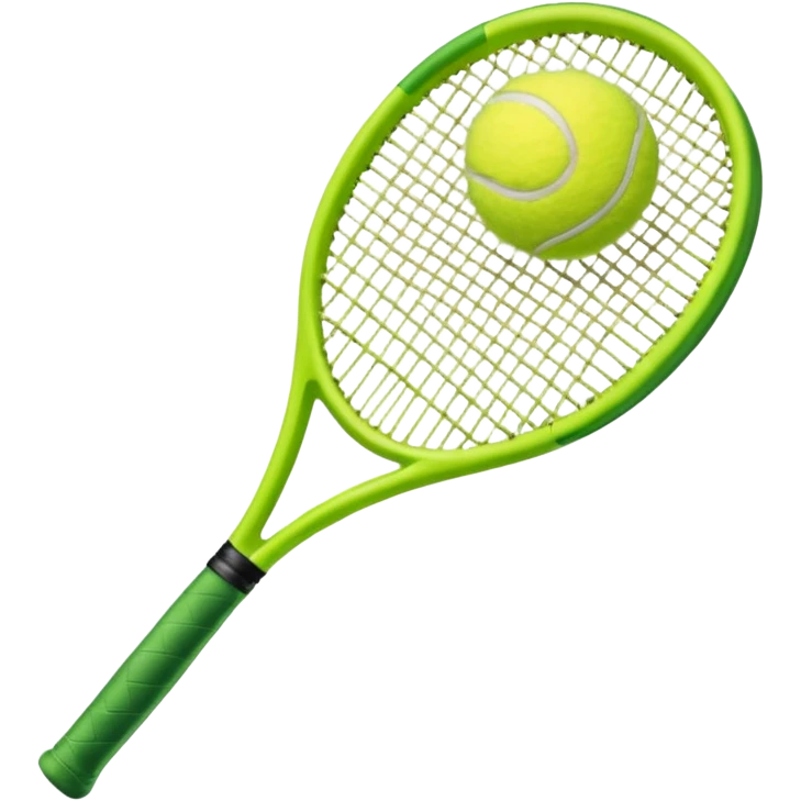 A green dark tennis racket 
(1) with a tennis ball(1) emoji