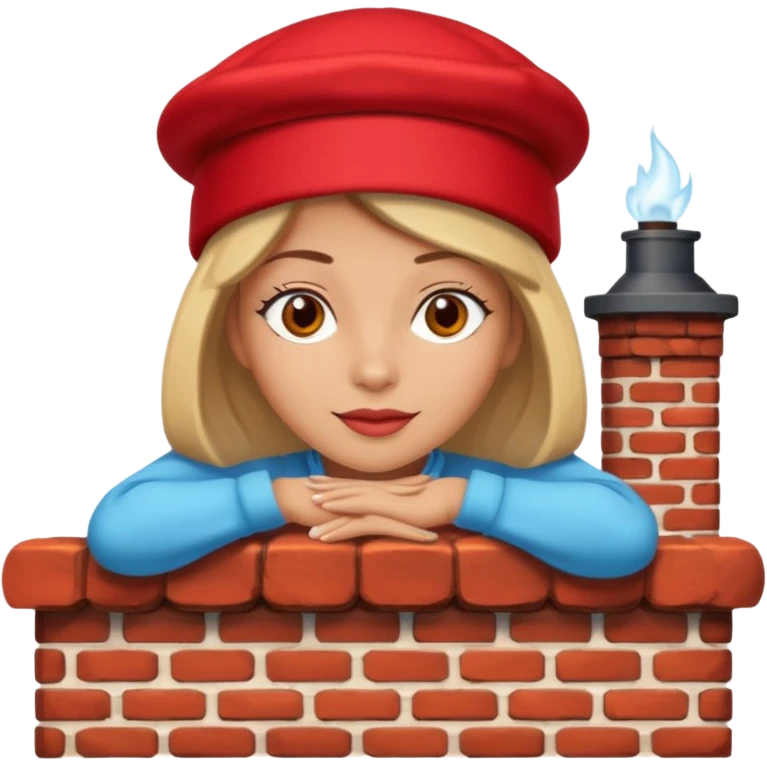 Female lie down on a chimney emoji