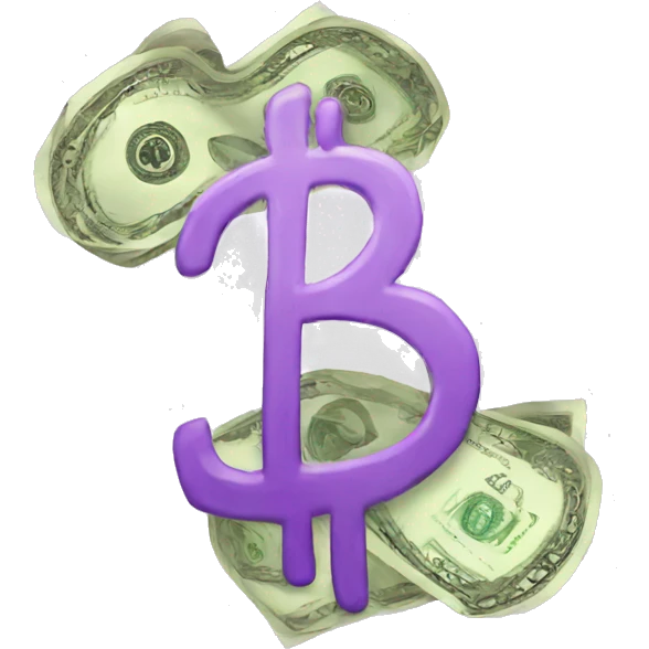 Light purple money sign\ emoji