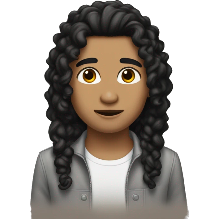  1 pecurly long  black hair with blond tips skin color b button nose eyebrows brown/ black eyes and I'm a brown skinson  emoji