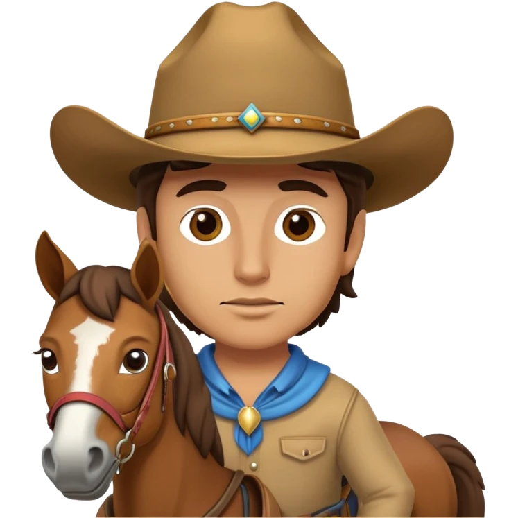 Brian on a horse wearing a cowboy hat emoji