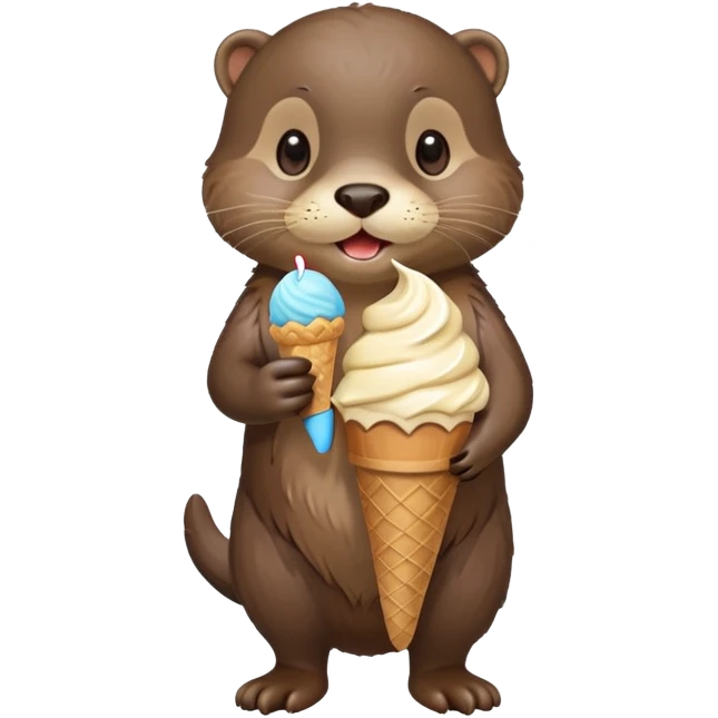otter with shoes and a ice cream emoji