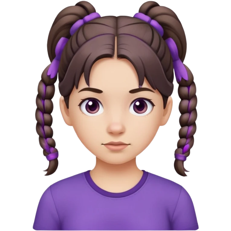 simple girl avatar with pigtails and purple shirt emoji