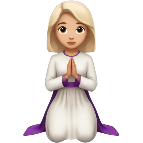 mujer en una iglesia arrodillada emoji
