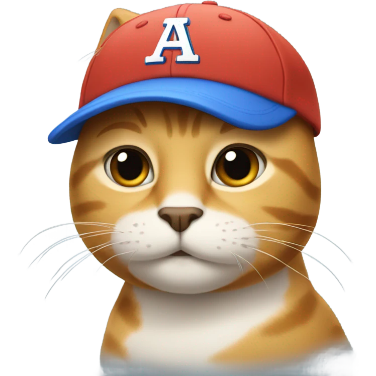 cat with a base ball cap emoji