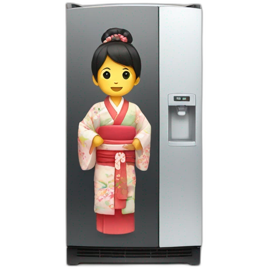 fridge with a kimono emoji