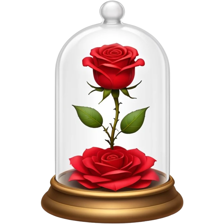 The enchanted rose from Beauty and the beast in its glass bell  emoji