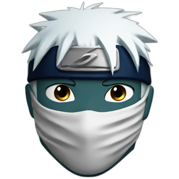 Kakashi with mask (Konoha symbol) emoji