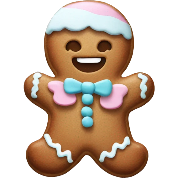 Pastel gingerbread man emoji