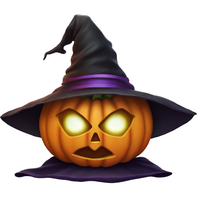 Pumpkin with a witch hat emoji