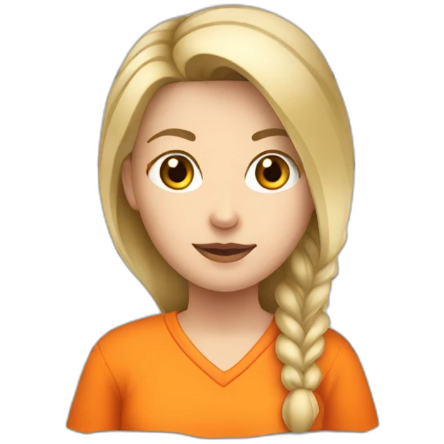White girl Prisoner with orange shirt emoji