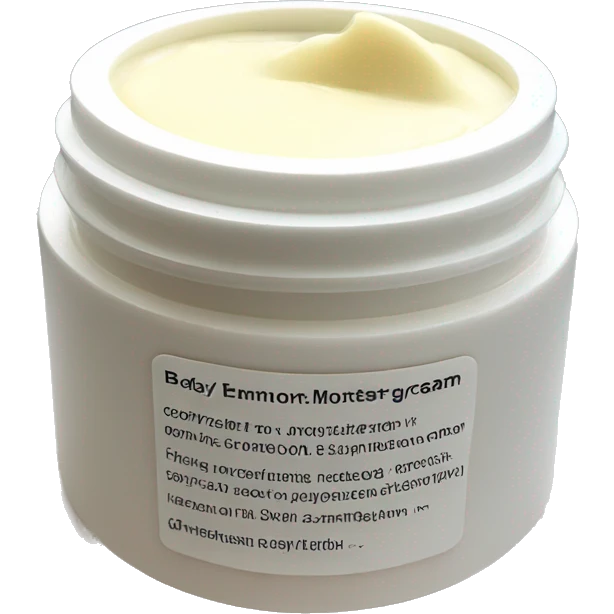 body moisturizer cream pot with label emoji