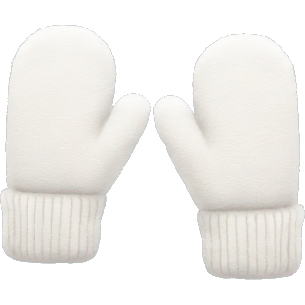 Two warm fluffy white mittens emoji