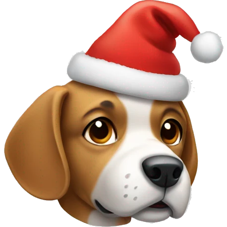 Dog wearing a Christmas hat  emoji