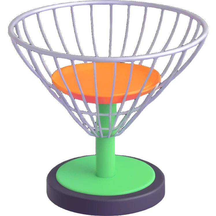 disc golf basket, shiny and dimensional emoji