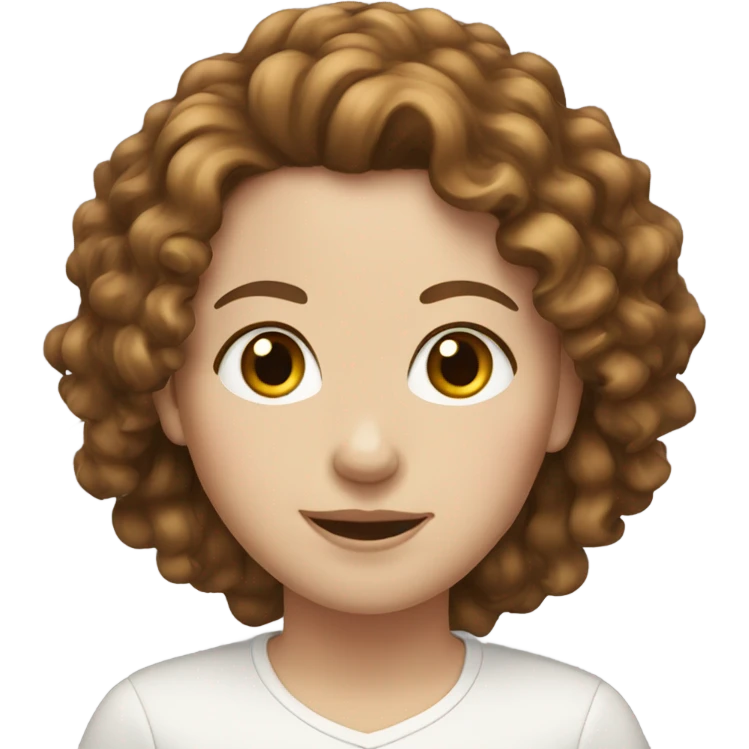 white girl with brown curly hair emoji
